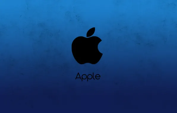 Picture blue, apple, minimalism, Apple