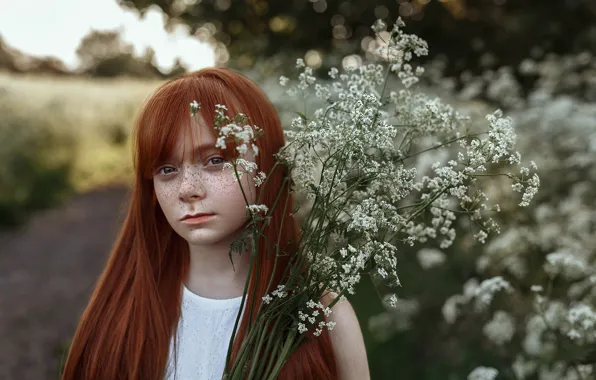 Picture girl, freckles, redhead, Keira