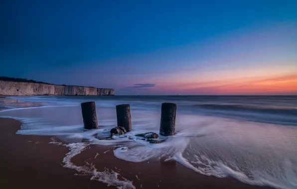 Picture sea, sunset, shore