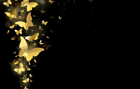 Picture butterfly, background, gold, golden, design, background, sparkle, butterflies