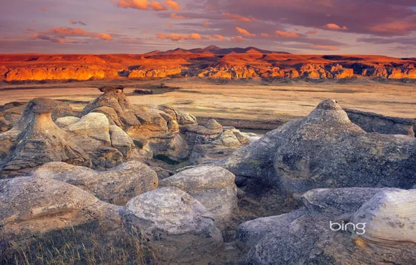 Picture the sky, sunset, mountains, stones, rocks