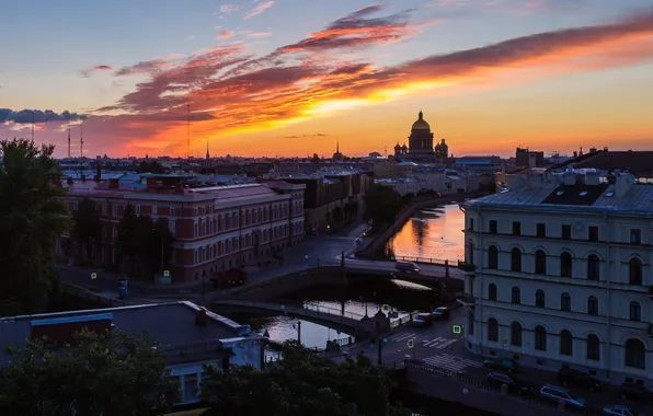 Picture building, height, home, the evening, Russia, Peter, Saint Petersburg, St. Petersburg