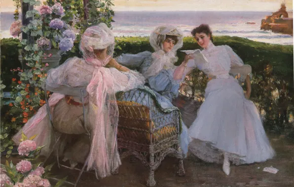 Picture flowers, three women, LAMB, NEWS OF THE