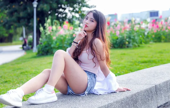 Picture girl, the city, Asian