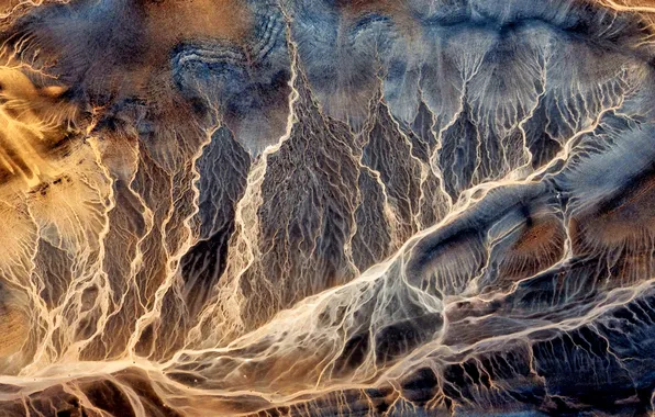 Earth, fantasy, dune, forms, from the air, erosion, expressionism