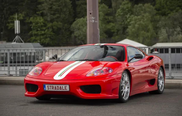 Ferrari, red, 360, road