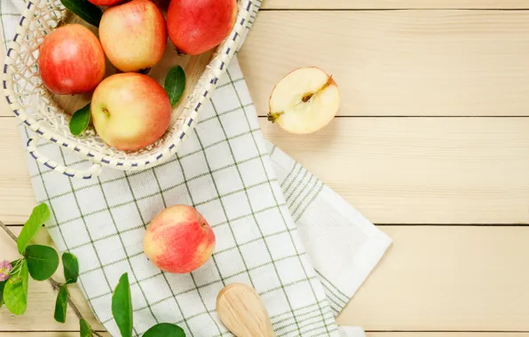 Leaves, Apples, half
