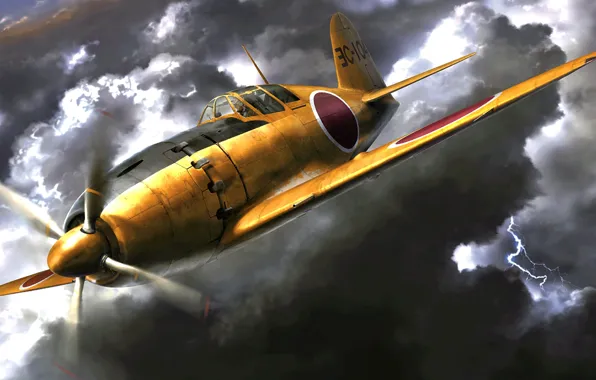 Figure, art, Mitsubishi, Raiden, J2M, Force of the Imperial Japanese Navy