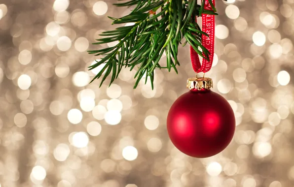 Decoration, tree, ball, New Year, Christmas, Christmas, bokeh, New Year