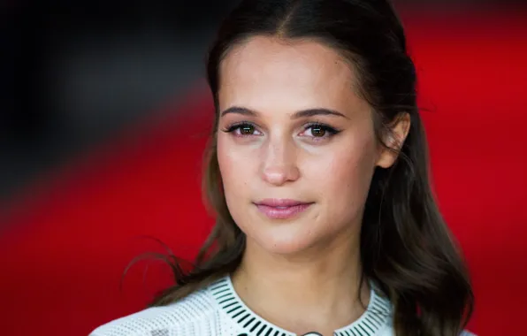 Face, actress, brunette, Sweden, Alicia Vikander, Alicia Vikander