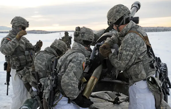 Picture 105mm, U.S. Army Alaska, artillerymen