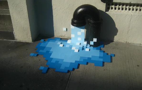 Water, pipe, pixels