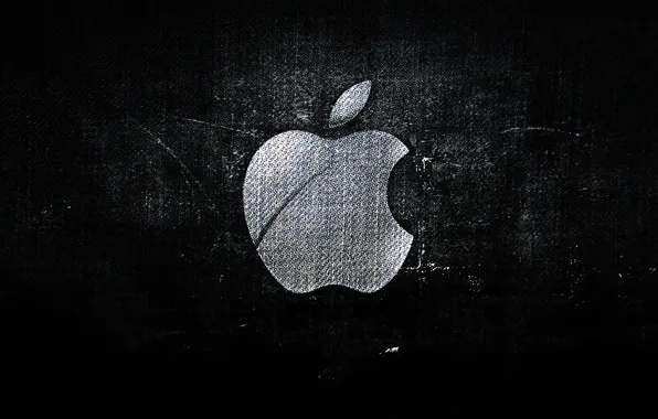 Grey, black, apple, logo, bitten Apple