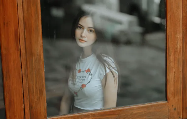 Picture girl, mood, window