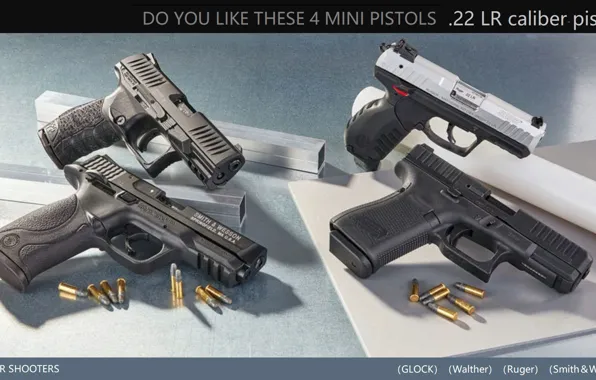 Pistol, weapon, mini, four, handgun