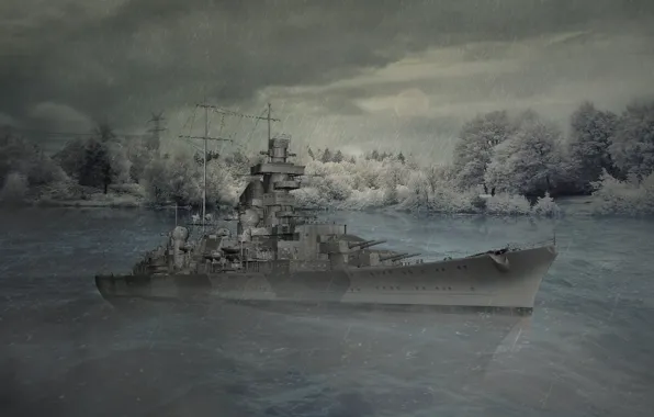 German, Water, War, Cruiser, Warship, Prince, Eugen