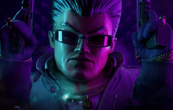 Wallpaper man glasses chain Saints Row The Third for mobile