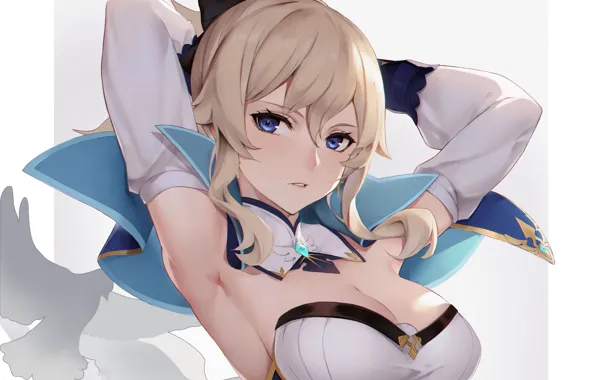 Girl, sexy, cleavage, blouse, long hair, boobs, anime, beautiful