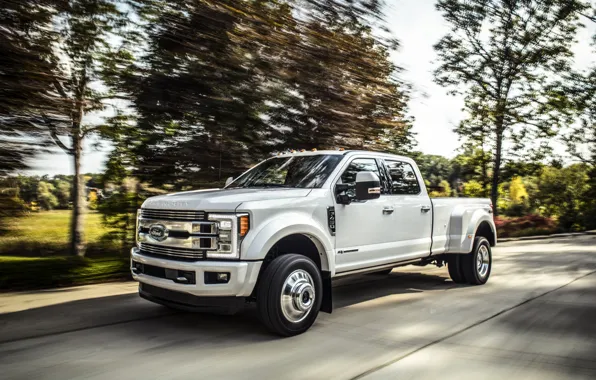 Picture trees, movement, Ford, pickup, 4x4, 2018, 440 HP, Super Duty