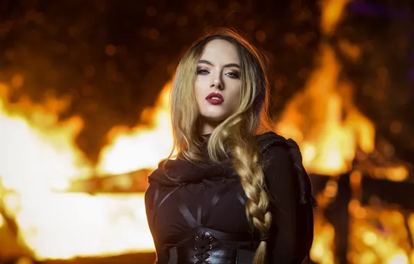Portrait, makeup, braid, sponge, Joachim Bergauer, Winterfire