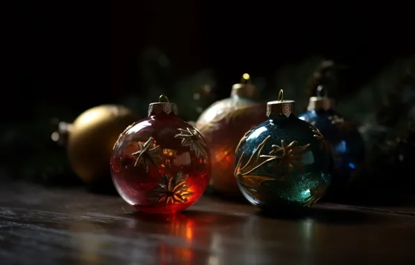 Balls, balls, Christmas, New year, Christmas decorations, Christmas decorations, AI art, neural network