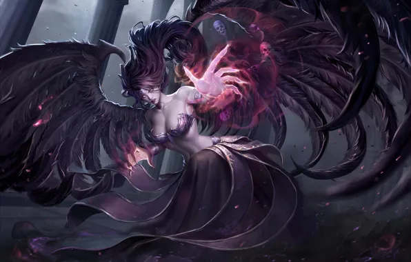 The game, art, league of legends, Morgana, Chuby Mi, Morgana league of legends