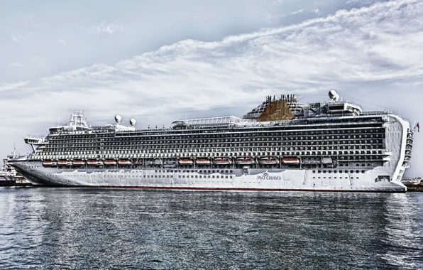 Sea, the sky, clouds, ship, the ship