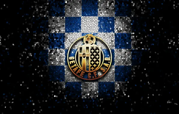 Wallpaper, sport, logo, football, La Liga, glitter, checkered, Getafe