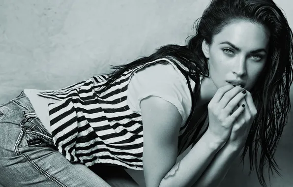 Megan Fox, brunette, beautiful, looks