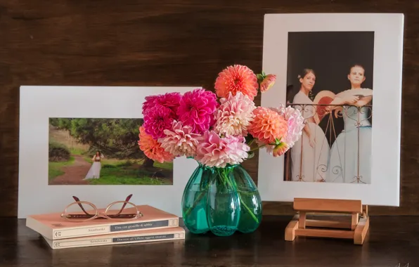 Photo, bouquet, vase, Dahlia