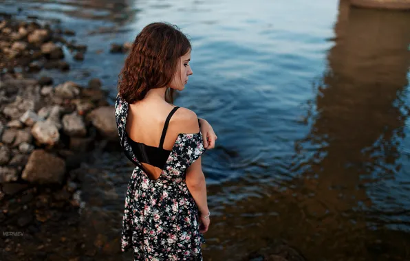 Back, dress, shoulder, the water, MERNAEV