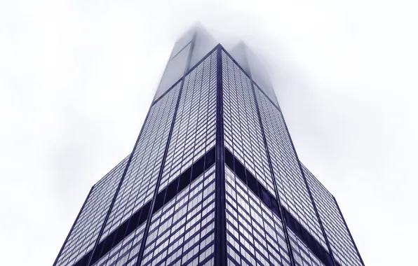Fog, The city, Chicago, The building, City, Sky, Il, Architecture