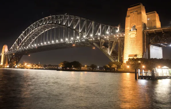 Night, bridge, the city