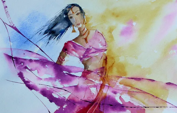 Style, background, picture, watercolor
