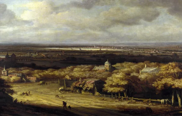 Nature, picture, Panoramic Landscape, Koninck Philips