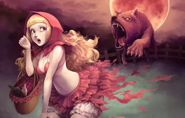 Wolf, little red riding hood, little red riding hood