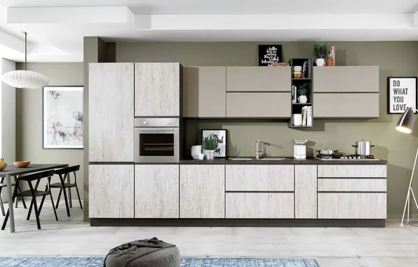 Style, Villa, interior, Italy, kitchen, dining room, dining area, Italian design