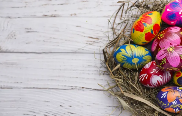Spring, colorful, Easter, wood, spring, Easter, eggs, decoration