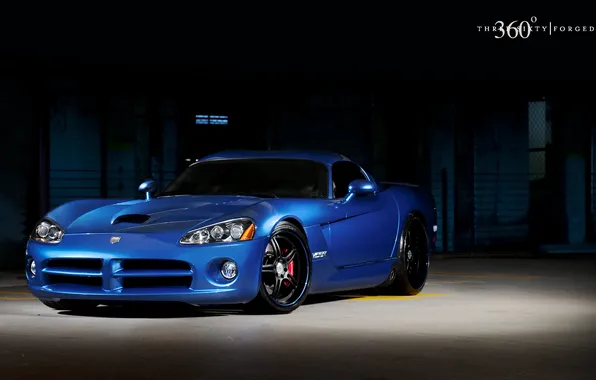 Picture blue, Dodge, Viper, Dodge, Viper, blue, the front part, 360 three sixty forged
