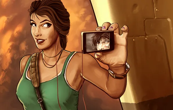 Picture brunette, Tomb Raider, beauty, Tomb raider, PDA