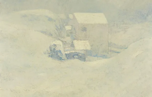 Picture snow, landscape, home, picture, John Henry Twachtman, John Henry Twachtman