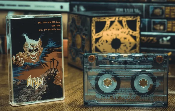 Table, box, cassette, audio cassette, Aria, magnetic tape