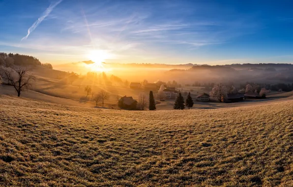 Light, morning, Switzerland, Canton of St. Gallen, Kirchberg
