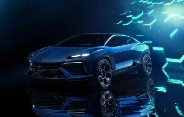 Car, Lamborghini, headlights, Lamborghini Lanzador Concept, Thrower