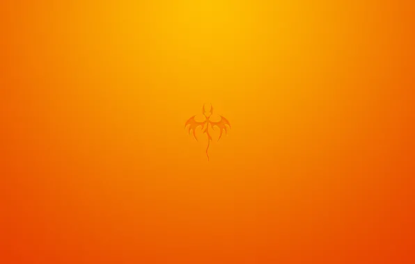 Picture abstract, logo, orange, dragon, Minimalism