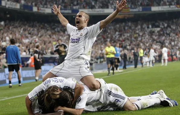 Joy, victory, Cannavaro, real madrid, goal, real Madrid, stadium