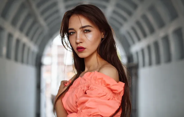 Makeup, sponge, the beauty, red lips