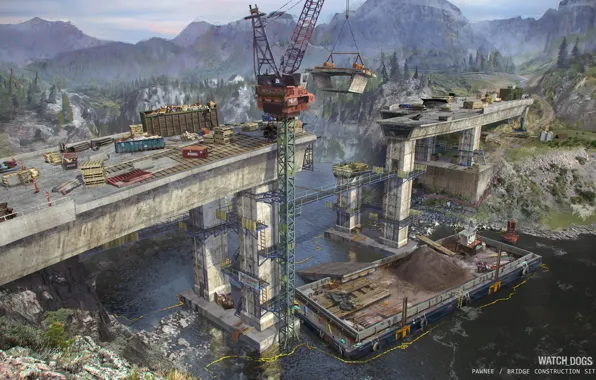 Bridge, construction, technique, Watch Dogs - environments, bridge construction