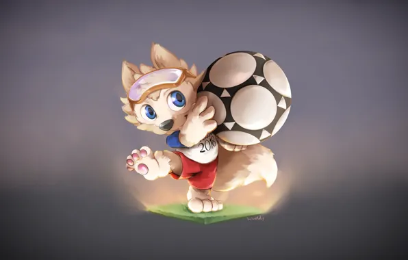 Picture The ball, Sport, Football, Wolf, Russia, 2018, FIFA, FIFA