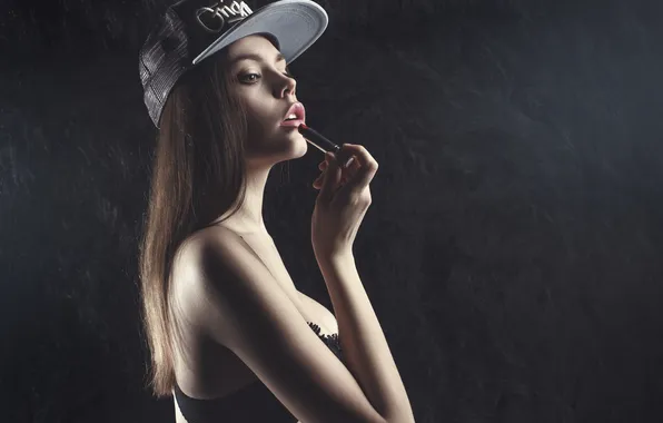 Girl, Dark, Sexy, Darkness, Lips, Lipstick, Katya Surina